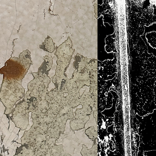 Close up of dirty, textured surface.